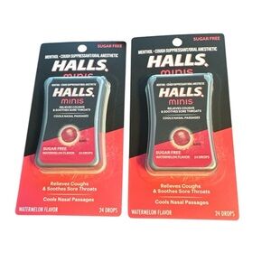 2 halls minis cough drops, NIP, HTF watermelon flavor